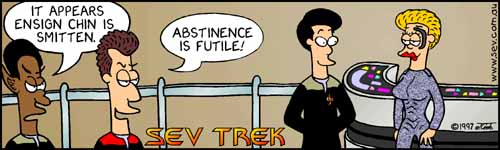 Sev Trek - cartoon spoofs
      of Star Trek. Copyright 1997 by John Cook.